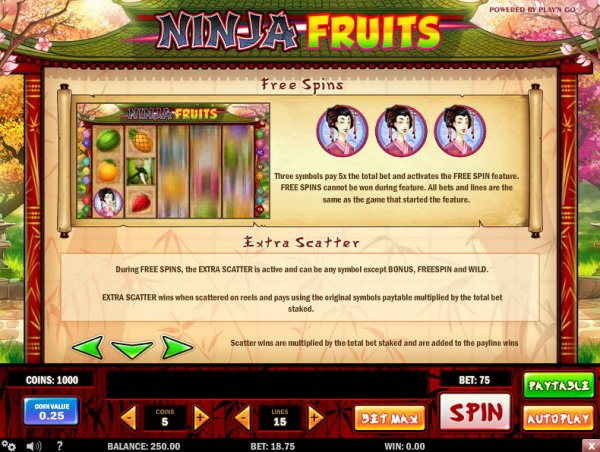 ninja fruits bonus